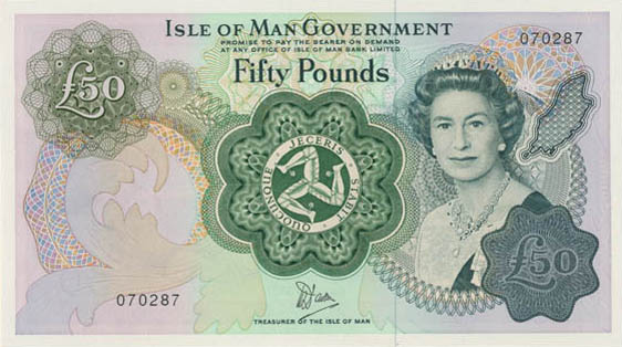 Isle of Man - 50 Pounds - P-39a - 1983 dated Foreign Paper Money